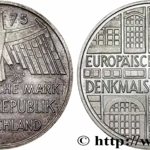 Premium ALLEMAGNE 5 Mark Proof Année européenne du patrimoine 1975 Stuttgart - F fwo_784286 Monde