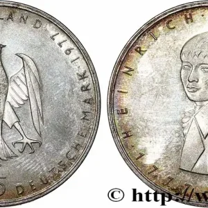 ALLEMAGNE 5 Mark proof Heinrich von Kleist 1977 Karlsruhe fwo_784292 Monde Jusqu’à Épuisement Des Stocks