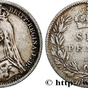Solde ROYAUME-UNI 6 Pence Victoria “buste du jubilé” 1889 fwo_793635 Monde