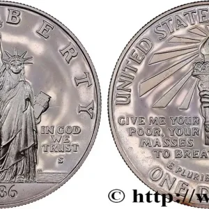 ÉTATS-UNIS D'AMÉRIQUE 1 Dollar Proof Statue de la Liberté, Ellis Island 1986 San Francisco - S fwo_797020 Monde Vente Flash