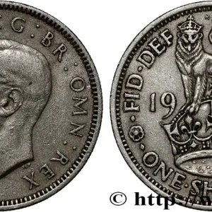 ROYAUME-UNI 1 Shilling Georges VI “England reverse” 1948 fwo_809013 Monde Original