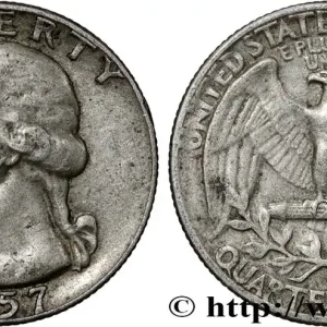 ÉTATS-UNIS D'AMÉRIQUE 1/4 Dollar Georges Washington 1957 Denver fwo_812376 Monde Authentique