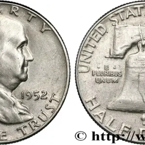 ÉTATS-UNIS D'AMÉRIQUE 1/2 Dollar Benjamin Franklin 1952 Philadelphie fwo_818488 Monde Livraison Express