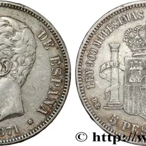 Prix Bas ESPAGNE 5 Pesetas Amédée Ier (1874) 1871 Madrid fwo_819159 Monde