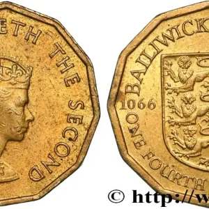 JERSEY 1/4 Shilling Élisabeth II 900e anniversaire de la bataille d’Hastings 1966 Londres fwo_819804 Monde Usine Directe