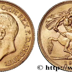 Promotion Saisonnière OR, PALLADIUM ET PLATINE INVESTISSEMENT 1 Souverain Georges V 1929 Afrique du Sud fwo_825775 Monde