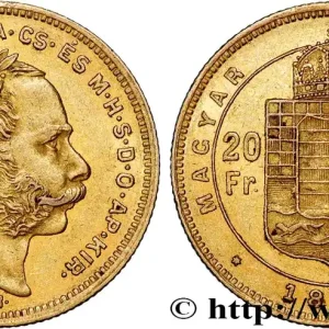 Meilleure Qualité OR, PALLADIUM ET PLATINE INVESTISSEMENT 20 Francs or ou 8 Forint, 1e type François-Joseph Ier 1876 Kremnitz fwo_825786 Monde