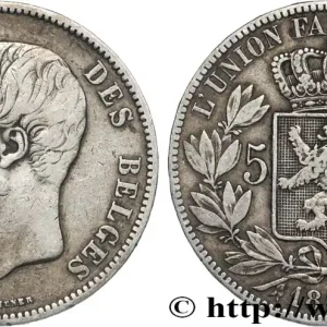 BELGIQUE 5 Francs Léopold II 1868 fwo_827386 Monde Prix Cassé