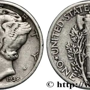 ÉTATS-UNIS D'AMÉRIQUE 1 Dime Mercury 1938 Philadelphie fwo_827483 Monde Satisfait Ou Remboursé