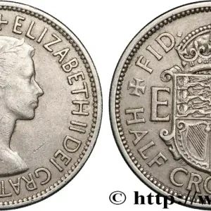 Satisfait Ou Remboursé ROYAUME-UNI 1/2 Crown Élisabeth II 1953 fwo_827572 Monde