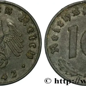 Paiement Sécurisé ALLEMAGNE 10 Reichspfennig aigle surmontant une swastika 1942 Berlin fwo_828226 Monde