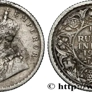 INDES BRITANNIQUES 1/4 Rupee (Roupie) Georges V 1918 Calcutta fwo_828238 Monde Achetez Aujourd’hui