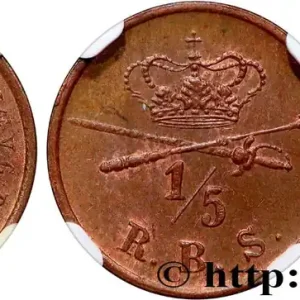 Vente Flash DANEMARK - ROYAUME DE DANEMARK - CHRISTIAN VIII 1/5 Rigsbankskilling 1842 fwo_828997 Monde