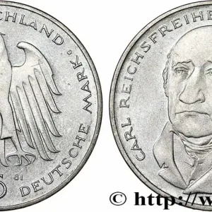 ALLEMAGNE 5 Mark le baron Heinrich Friedrich Karl vom und zum Stein 1981 Karlsruhe fwo_784393 Monde Commande En Gros