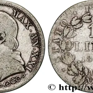Quantité Limitée VATICAN ET ÉTATS PONTIFICAUX 1 Lire Pie IX type grand buste an XXI 1866 Rome fwo_815677 Monde
