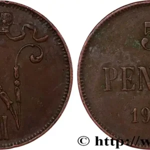 Meilleur Choix FINLANDE 5 Pennia monogramme Tsar Nicolas II 1913 fwo_820350 Monde