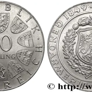 Commander Vite AUTRICHE 50 Schilling 125e anniversaire de la Gendarmerie autrichienne 1974 fwo_822792 Monde