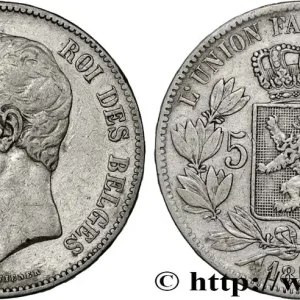 BELGIQUE 5 Francs Léopold Ier tête nue 1851 fwo_825514 Monde Vente Directe