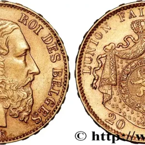 Premium OR, PALLADIUM ET PLATINE INVESTISSEMENT 20 Francs Léopold II 1876 Bruxelles fwo_825791 Monde