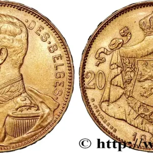 Certifié OR, PALLADIUM ET PLATINE INVESTISSEMENT 20 Francs or Albert Ier légende française, position A 1914 fwo_825794 Monde