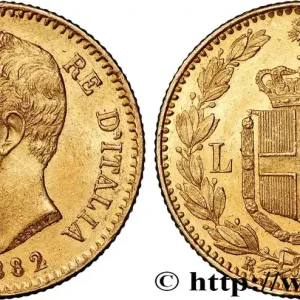 Meilleur Prix OR, PALLADIUM ET PLATINE INVESTISSEMENT 20 Lire Umberto Ier 1882 Rome fwo_825800 Monde