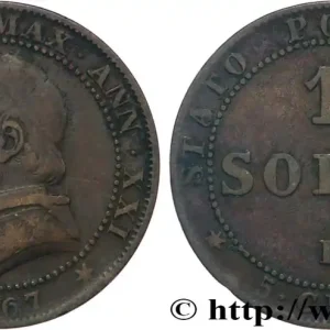 VATICAN ET ÉTATS PONTIFICAUX 1 Soldo an XXI buste large 1867 Rome fwo_827332 Monde Top Vente