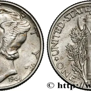 ÉTATS-UNIS D'AMÉRIQUE 1 Dime Mercury 1944 Philadelphie fwo_827508 Monde Paiement Sécurisé