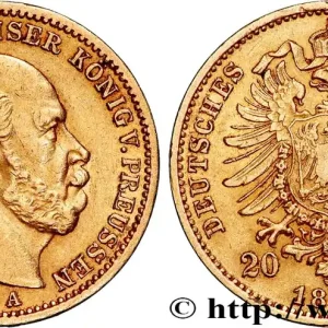 OR, PALLADIUM ET PLATINE INVESTISSEMENT 20 Mark Guillaume Ier, 1e type 1873 Berlin fwo_828009 Monde Achetez Aujourd’hui