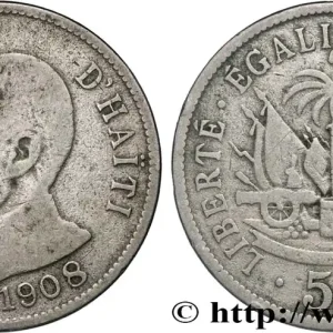En Vogue HAÏTI 50 Centimes président Nord Alexis 1908 Waterbury fwo_829770 Monde
