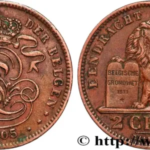 BELGIQUE 2 Centiemen (Centimes) Léopold II légende flamande 1905 fwo_829849 Monde Prix Cassé
