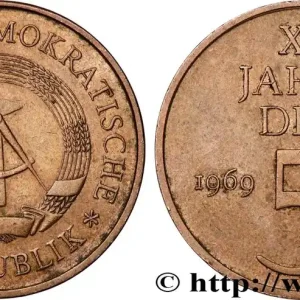 Expédié Aujourd’hui ALLEMAGNE RÉPUBLIQUE DÉMOCRATIQUE 5 Mark 20e anniversaire de la fondation de la RDA 1969 Berlin fwo_957482 Monde