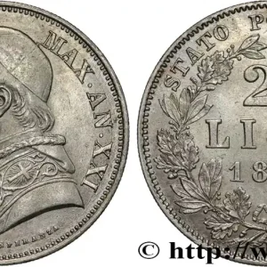 ITALIE - ÉTATS DU PAPE - PIE IX (Jean-Marie Mastai Ferretti) 2 1/2 Lire Pie IX an XXI 1867 Rome fwo_825371 Monde Promotion