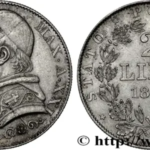 Super Prix ITALIE - ÉTATS DU PAPE - PIE IX (Jean-Marie Mastai Ferretti) 2 Lire an XXI 1866 Rome fwo_825508 Monde