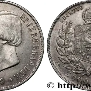 BRÉSIL - EMPIRE DU BRÉSIL - PIERRE II 2000 Reis 1889 fwo_827226 Monde Top Qualité