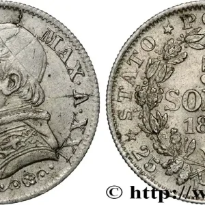 VATICAN ET ÉTATS PONTIFICAUX 5 Soldi Pie IX an XXI 1867 Rome fwo_827233 Monde Livraison Mondiale