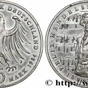 ALLEMAGNE 5 Mark Félix Mendelssohn Bartholdy 1984 Hambourg - J fwo_784501 Monde Édition Limitée