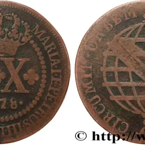 BRÉSIL - MARIE Ire et PIERRE III 20 Réis 1778 Lisbonne fwo_791753 Monde Nouveauté
