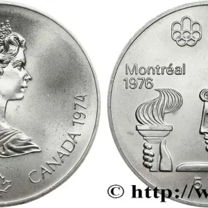Achat Immédiat CANADA 5 Dollars JO Montréal 1976 torche olympique 1974 Ottawa fwo_814140 Monde