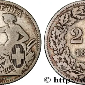 Dernière Chance SUISSE 2 Francs Helvetia 1860 Berne fwo_815616 Monde