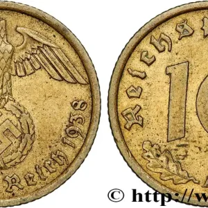 Remise ALLEMAGNE 10 Reichspfennig aigle surmontant une swastika 1938 Berlin fwo_818842 Monde