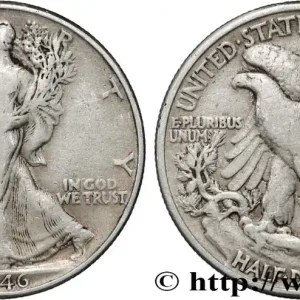 ÉTATS-UNIS D'AMÉRIQUE 1/2 Dollar Walking Liberty 1946 Philadelphie fwo_819606 Monde Quantité Limitée