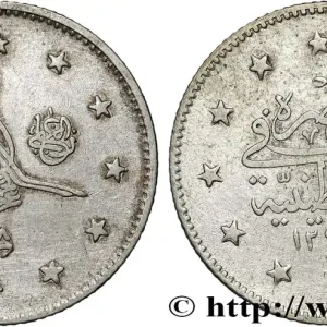 TURQUIE 2 Kurush Abdul Hamid II an 28 AH 1293 (1903) Constantinople fwo_821942 Monde Bon Marché