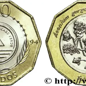 Vente Flash CAP VERT 100 Escudos série botanique : emblème / Aeonium gorgoneum (flore locale) 1994 fwo_824271 Monde