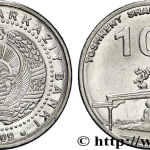 Artisanat OUZBEKISTAN 100 Som 2200 anniversaire de Tachkent : emblème national / place de l’indépendance 2009 fwo_824514 Monde