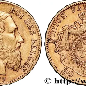 Expédition Rapide OR, PALLADIUM ET PLATINE INVESTISSEMENT 20 Francs Léopold II 1877 Bruxelles fwo_825792 Monde