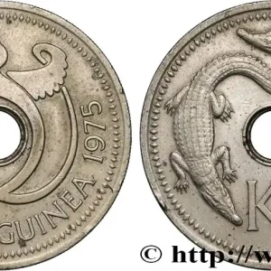 Vente Directe PAPOUASIE NOUVELLE GUINÉE 1 Kina deux crocodiles de mer 1975 fwo_831136 Monde