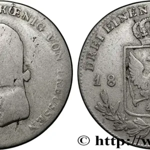 ALLEMAGNE - PRUSSE 1/3 Thaler Frédéric-Guillaume III roi de Prusse 1801 Berlin fwo_831140 Monde Fait Main