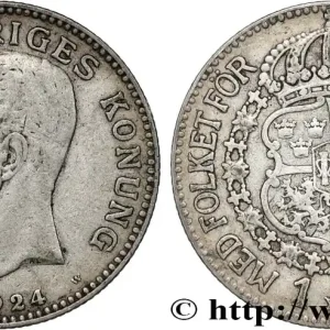 Meilleur Prix SUÈDE 1 Krona Gustave V 1924 fwo_831367 Monde