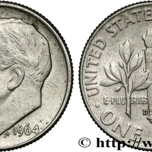 Offre Spéciale ÉTATS-UNIS D'AMÉRIQUE 1 Dime (10 Cents) Roosevelt 1964 Denver fwo_831538 Monde