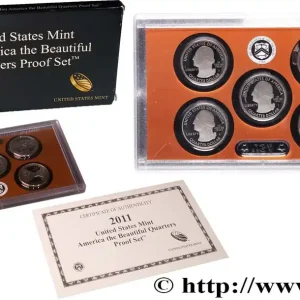 Super Prix ÉTATS-UNIS D'AMÉRIQUE AMERICAN THE BEAUTIFUL - QUARTERS PROOF SET - 5 monnaies 2011 S- San Francisco fwo_712750 Monde